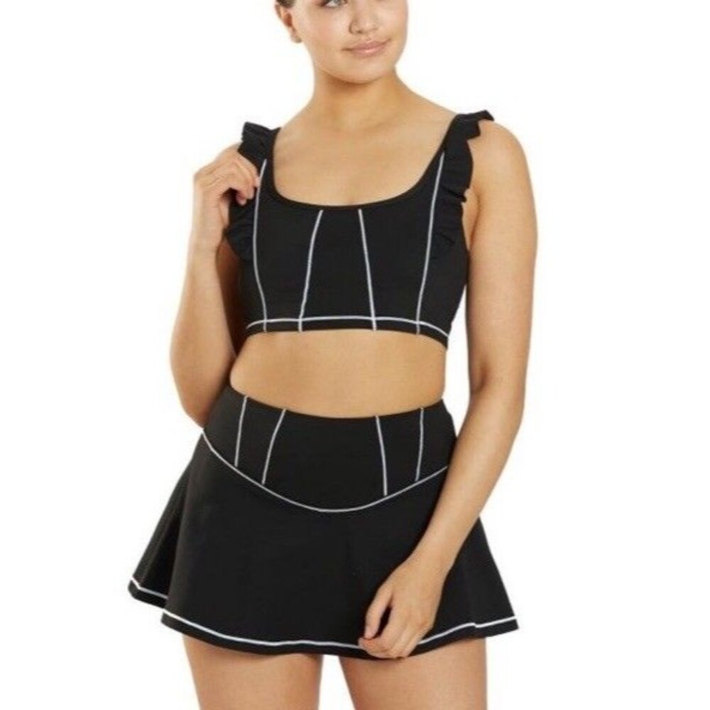 Sporti x Emma Weyant Tank Top Womens Size XL Ava Cropped Corset Tank Black NWT